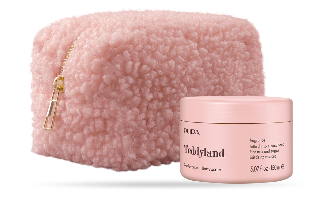 PUPA TEDDYLAND BODY SCRUB 150ml + TEDDY FABRIC MAKE UP POUCH