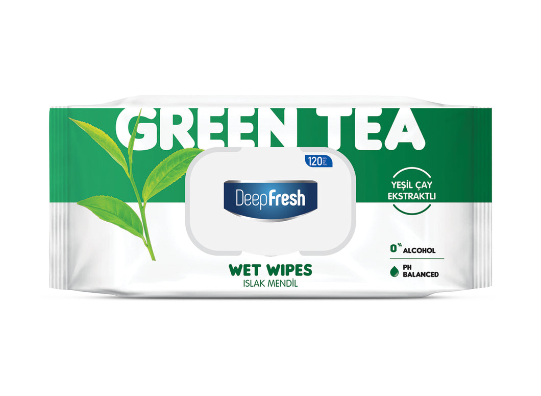 DEEP FRESH WET WIPES 120pc - GREEN TEA